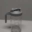 Mason Jar Pitcher, 32 OZ Glass Pitcher with Lid Double Leak-proof with Handle Water Jug Wide Mouth Breast Milk Pitcher Fridge Container for Water, Juice, Iced Coffee, Tea, Juice - Grey