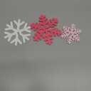 Wenqik 16 Pcs Winter Wooden Snowflake Decor Christmas Winter Snowflake Tabletop Decorations 3D Snow Table Signs Standing Centerpiece Xmas Tiered Tray Decorations for Party (White, Pink)