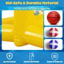 TicTac Shot Pool Toys Games for Kids & Adults, 2-in-1 Pool Basketball Hoop & Dart Target, Family Pool Party Games with Multiple Balls (Yellow)