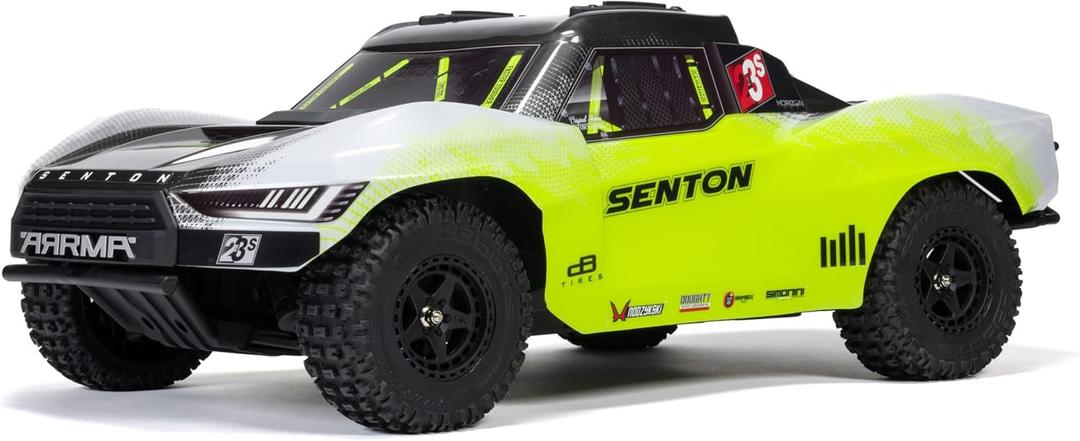 ARRMA RC Truck 1/10 SENTON 4X4 223S BLX BRUSHLESS Short Course Truck RTR (Battery and Charger Not Included) with DSC, Yellow, ARA4303V4T1