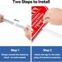 2 x Private Property No Soliciting No Trespassing No Loitering Sign for House and Yard 14 x 7 Inches Signs with 28 Inches Long Stake Rust Free Aluminum Metal (Red/White, 14" x 7")