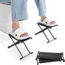 Foldable Toilet Stool - Portable Travel Poop Stool for Toilet, 5" and 10" Adjustable Heights, Heavier & More Stable, Improve Bathroom Posture and Comfort