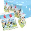 Unique Bluey Birthday Decorations - Table Covers (2 Pack) and Sticker