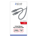 ZGear 6 Foot Silicone Rubber Synk & Charge Cable For USB C + ZGear 4 Ft Auxiliary Audio Cable For 3.5mm Audio