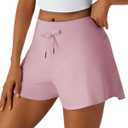 Sweat Shorts for Women - Athletic Workout Runing Dolphin Shorts with Pockets for Gym Lounge Summer (Pink, M)
