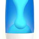Beautiful 16Inch Liquid Night Light - Motion Lamp for Living Room, Office, Bedroom - Double Bulb Included (Silver Base, Blue Liquid/White Wax)