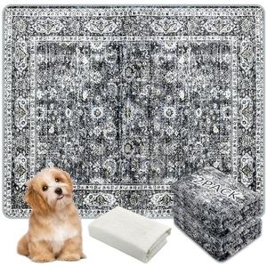 AIHSUMC Washable Pee Pads for Dogs, (2 Pack, 36"x42") Upgrade Reusable Puppy Pads with Non-Slip Rug Pad, Super Thickening Absorbent Leakproof Dog Traning Pads Whelping Pad for Dogs, Doggie(Black)