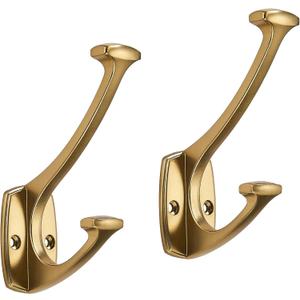 5 Pack Champagne Bronze Hooks Hat Wall Hooks for Mounted Hanging Wall Mount Hanger Backpack,Purse,Bag,Towel Organization Decorative Wall Hooks