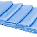 The Rag Company - Diamond Weave Glass & Window - Detailing Towels to Polish Mirrors & Chrome, Snakeskin Like Texture, Lint-Free, Streak-Free, 280gsm, 16in. x 16in, Blue (6-Pack)