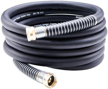 Guitrees Leader Garden Hose 15ft x 5/8", Heavy Duty Short Water Hose, Female to Female Fittings, Five Layered Braiding for Durability, 1000PSI Burst, 200PSI Working (Black)