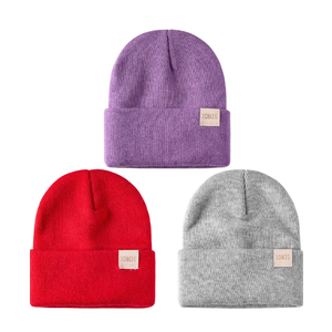 Toddler Beanie Kids Winter Hats Infant Warm Knit Cap Newborn Winter Warm Hat for 0-36 Month Boys Girls 2 Pack