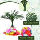 Hotop 52 Pcs Hawaiian Party Flower Centerpieces for Table Include 2 Artificial Palm Tree and 50 Hawaiian Hibiscus Flowers Tropical Faux Flowers Party Decorations Supplies for Hawaii Luau Theme Decor