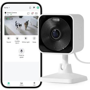 Outdoor & Indoor Security Camera,Pet Camera with Motion Detection, 2-Way Audio, Night Vision, Cloud & SD Card Storage,Pure White
