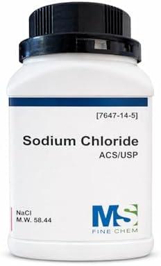Sodium Chloride ACS Grade – 99% High Purity Crystals, 500 Grams (1.1 lb)