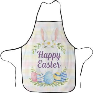 Happy Easter Apron For Men Women, Chef Waitress Kitchen Cooking Barber Server Grilling Bib Decorations (White Rabbit)