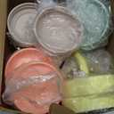 Mason Jar Toddler Cup | 8 oz Glass Cups with Silicone Sleeve & Lids | Spill-Resistant Smoothie & Snack Cups for Kids | BPA-Free | Stainless Steel Inner Straw (Pack of 4, Creamy Mushroom/Sweet Sage/Sunny Lime/Fuzzy Peach)