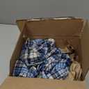 Haggar Men's Long Sleeve Cotton Flannel Plaid Shirt (XX-Large, Indigo)