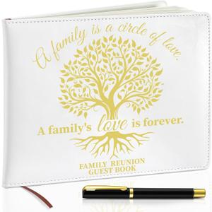 Patelai Family Reunion Party Favors Decorations Family Reunion Guest Book Sign in Good Tree Guest Book Gathering Decorations with Pen, 112 Pages(Simple)
