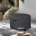 ULTCOVER Patio Fire Pit Table Cover Round 44 inch Outdoor Waterproof Fire Bowl Cover, Black