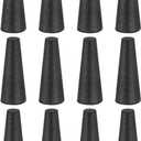 uxcell 12 Pcs Silicone Rubber Tapered Plug, 4mm to 8mm High-Temperature Solid Rubber Stoppers Silicone Plugs for Hole Plugs, Spraying, Coating, Painting Protection, Black, 20mm