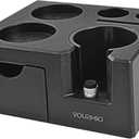 VOURMIO Espresso Tamping Station - 7 in 1 Espresso Coffee Organizer Box Fits for Storage 51/54/58MM Espresso Tamper, Distributor, Portafilter and Puck Screen Accessories, Plastic Tamp Station, Black