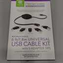 Emerge Tech ReTrak ETPRU6M Universal USB Extension Retractable Cord, Black, 6 feet