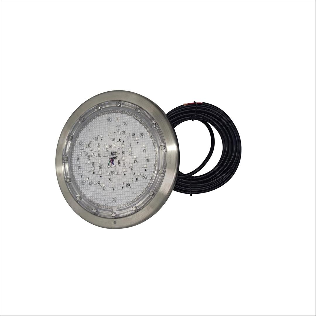 10 Inch LED Multicolor Inground Pool Light Stainless Steel Housing, 50ft Cord for Wet Niche (Without Controller)