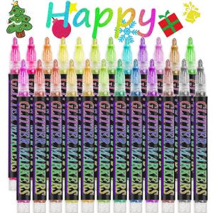 Glitter Marker Pens Shimmer Sparkle Paint Markers, Tween Teen Girl Gifts Trendy Stuff Crafts Art Supplies for Kids Ages 4 6 8 9 10 12 14 16 Year Old Glitter Art Marker for Kids Adults Crafts Supplies