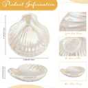 Teenyyou 8 Pcs Shell Ring Dish Ceramic Jewelry Trinket Dish Tray Seashell Ring Key Holder Bowl Beach Room Coastal Plate Decor for Home Bathroom Counter(White)
