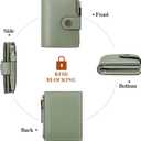 Falan Mule Women's Lightweight Genuine Leather Wallet, Includes Card Holders, RFID-Blocking, Lightweight, Photo & ID Holder, Green