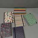 Paper Junkie 6 Pack 5x7 Spiral Notebooks with Pocket - Small Lined Journals with Elastic Closure for School, Work (6 Designs)