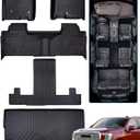 BAMACAR for GMC Yukon for Chevrolet Chevy Tahoe 2021-2025 Floor Mats & Cargo Liner(7 Seats), for Yukon Denali/for Tahoe Accessories(Only 2 Row Bucket Seats) All Weather Car Rubber Floor Mats Carpet