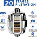 Filtered Shower Head Combo - 25 Stage Filtration (20+5), High Pressure Showerhead 3 Spray Modes, Removes Chlorine & Heavy Metals, Vitamin C Hard Water Filter for Skin & Hair, Chrome