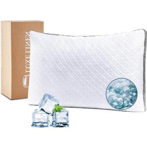 Tencel Queen Bed Pillows, Shredded Memory Foam Pillows, Adjustable Bed Pillow for Sleeping, 20"x30" Cooling Tencel Circular Knit Pillows for Side, Back, Stomach Sleepers（Pack of 1）