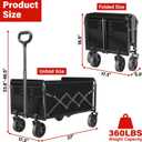 Wagons Carts Foldable Collapsible Wagon with Wheels — Folding Utility Wagon Cart Portable for Camping,Sports,Groceries,Apartment & Travel | Collapsible Wagon for Storage & Shopping,360lbs,Black