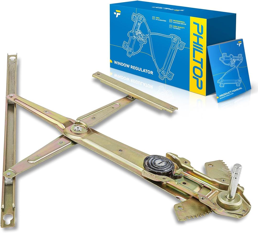 PHILTOP Front Left Driver Side Manual Window Regulator only Compatible with 1992-1995 Honda Civic Replaces 740-448