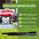 AM141034 Lawn Mower High Lift Blade for 42 Inch Deck John Deere D105 D110 LT160 LA135 Z225 - Heavy Duty Blade Replaces AM141034 AM141032 M154062 AM137327 M154061-2 Pack