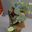 2 Pack Valentines Wreaths for Front Door 22'' Valentines Teardrop Swag Pink and Red Hearts with Linen Ribbon for Valentine's Day Anniversary Wedding Decor Eucalyptus Wreath