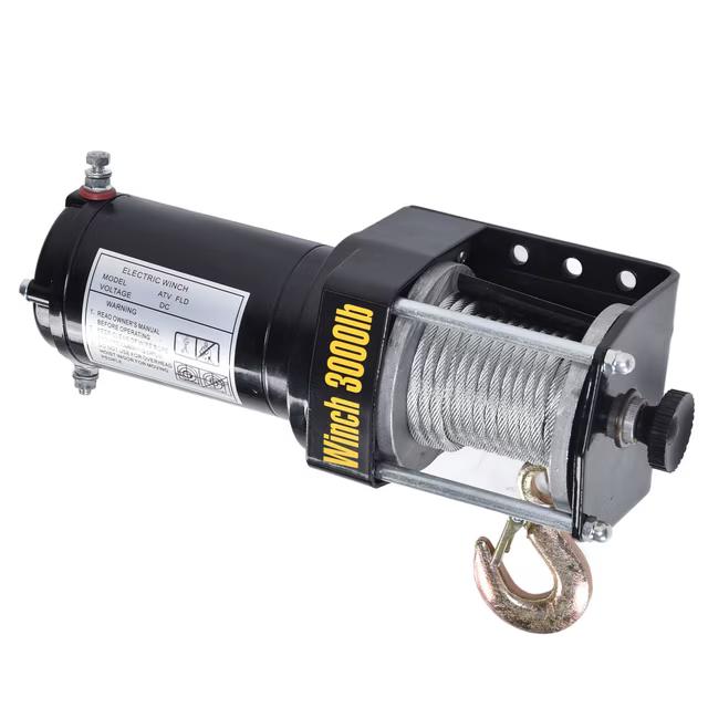 Electric Winches Kit, Low Resistance 3000LBS Copper Core Terminal Electric Winch Non Slip with Alloy Steel Hook for Recovery for Truck for ATV