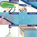 2 x 10 Pcs Mesh Zipper Pouch Document Bag, A6 Zip File Folders, Waterproof Plastic Documents Organizer Bags, for School Office Supplies Puzzles & Games Organizing Travel Storage(9.2 x 4.2 Inches 5 Colors)