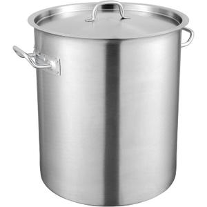 VEVOR 18/8 Stainless Steel Stockpot, 42QT Large Cooking Pots, Multipurpose Cookware Sauce Pot with Composite Base, Heavy Duty Commercial Grade Stock Pot, Sanding Treatment, for Large Groups Events