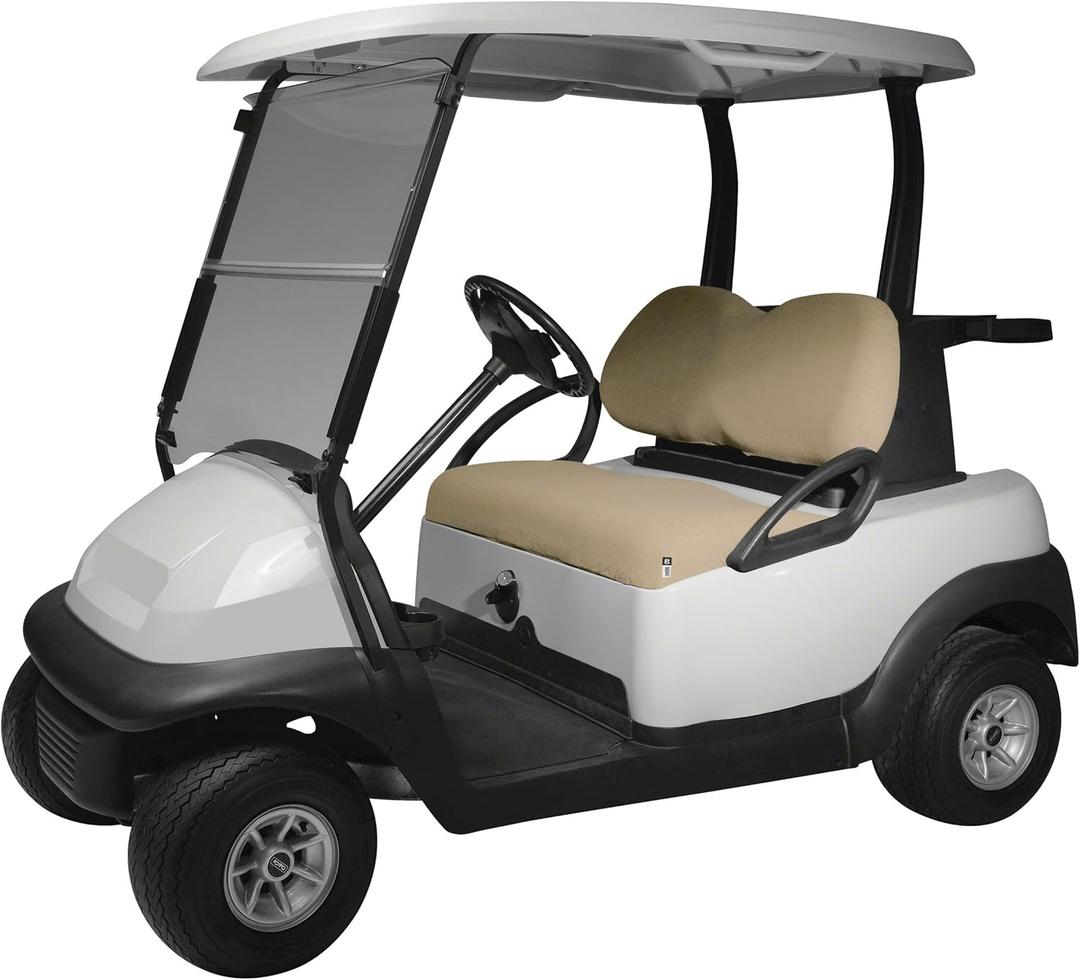 Classic Accessories Fairway Terry Cloth Golf Cart Seat Cover, Light Khaki