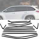 Stainless Steel Window Trim Chrome Delete for Toyota Highlander 2014-2019 Black Window Trim Blackout Kit