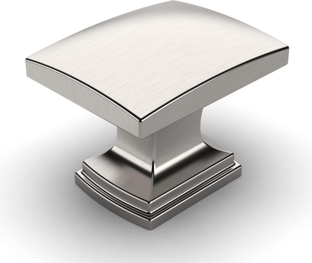 Asidrama Knobs, 10 Pack Brushed Satin Nickel Kitchen Cabinet Hardware Handle, Zinc Material for Dressers Drawers (Single Hole Knob)