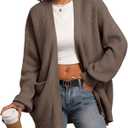 ATHMILE Oversized Cardigan Sweaters for Women Fall Outfits Chunky Knit Open Front Sweater with Pockets (Large, Nutmeg)