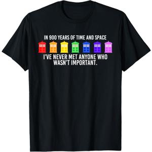 Funny In 900 Years Of Time And Space Rainbow Flag Graphic T-Shirt, S