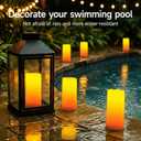 Homemory 4"x10" Solar Candles Outdoor Waterproof Dusk to Dawn, Sensor Large Outdoor Candles for Patio, Flickering Flameless Candles Battery Operated for Lanterns, Outside
