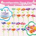 2 x Einailvk DIY Flower Bouquets Toys Accessories, DIY Arts & Crafts Flowers Toy Accessories, Toys for Girls 4-8 Year Old, Ideal Birthday Christmas Gift for Girls 3 4 5 6 7 8 yr Old, 174PCS (Multi)