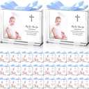 Vercraft 24 Set Baptism Picture Frame 3.5 x 5 Acrylic Baby Shower Baptism Favor Christening Gifts for Boy Girl with Plastic Crystal Boxes and Satin Ribbon Bows for Religious First Communion(Silver)