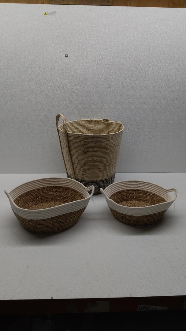 HD Small-Large Fabric Rope Basket Set Of 3